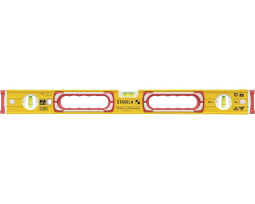 Stabila Wasserwaage Typ 196-2, 61 Zentimeter lang, mit drei Libellen und zwei ergonomischen Handgriffen.