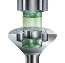 SPAX T-STAR plus Kraftangriff für optimalen Sitz des Bits im Schraubenkopf.