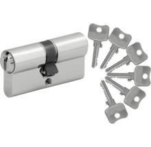 Profilzylinder mit sechs Schlüsseln aus Metall für Türen.