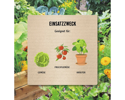 Einsatzbereich für Gemüse, Fruchtgemüse und Kräuter.