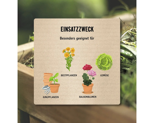 Besonders geeignet für Beetpflanzen, Gemüse, Jungpflanzen und Balkonblumen.