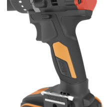 Ergonomischer Griff eines Worx Akku-Bohrschraubers mit PowerShare Logo und Bit-Halterung.