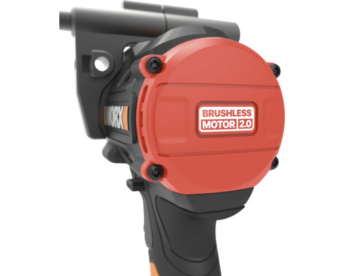 Detailansicht eines Worx Elektrowerkzeugs mit bürstenlosem Motor 2.0.