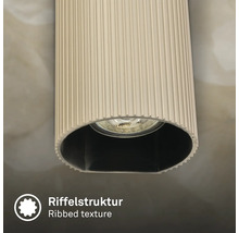 Zylindrische Leuchte mit Riffelstruktur