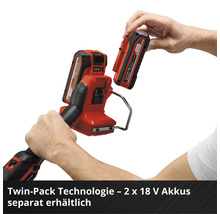 Einhell Werkzeug mit Twin-Pack Technologie für zwei 18 Volt Akkus, separat erhältlich.