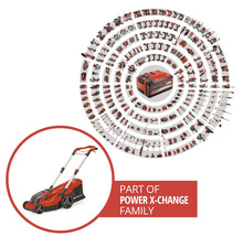 Einhell Akku-System Power X-Change mit einer Vielzahl an kompatiblen Werkzeugen und Gartengeräten sowie einem Akku-Rasenmäher.