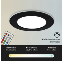Runde LED Deckenleuchte mit Fernbedienung, stufenlos dimmbar und verstellbarer Lichtfarbe von warmweiß bis kaltweiß.