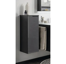 Wandhängender Badmittelschrank in Anthrazit Hochglanz in einem modern gestalteten Badezimmer.