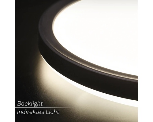 LED-Deckenleuchte mit Backlight-Funktion für indirektes Licht.