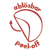 Symbol für rückstandslos ablösbar oder abziehbar