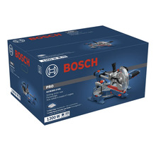 Originalverpackung der Bosch Paneelsäge GCM 305-216 S mit 1300 Watt Leistung.