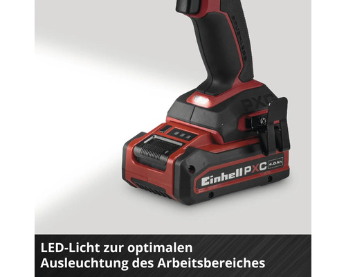 Einhell batteriebetriebenes Werkzeug mit integriertem Licht zur optimalen Ausleuchtung des Arbeitsbereiches.