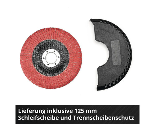 125 Millimeter Schleifscheibe und Trennscheibenschutz für Winkelschleifer.