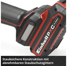 Einhell Power X-Change Gerät mit abnehmbarem Staubschutzgitter für eine staubsichere Konstruktion.
