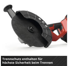 Winkelschleifer mit Trennschutzhaube und Trennscheibe für Sicherheit beim Trennen.