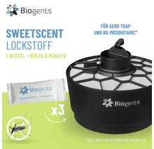 Biogents Sweetscent Lockstoff für Mückenfallen Aero Trap und BG-Mosquitaire, Set mit drei Beuteln für bis zu sechs Monate Wirkung, Biogents Logo.