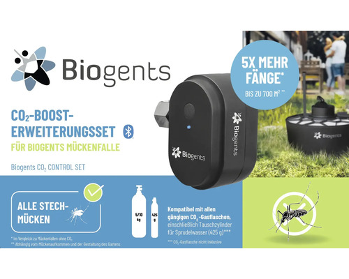 Biogents Logo und Kohlendioxid-Boost-Erweiterungsset für Mückenfallen mit Bluetooth-Steuerung, für bis zu 700 Quadratmeter, gegen alle Stechmücken.