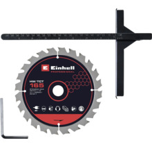 Einhell Kreissägeblatt Professional mit 165 Millimeter Durchmesser, Parallelanschlag und Sechskantschlüssel.