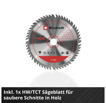 Einhell Kreissägeblatt aus Hartmetall mit 165 Millimeter Durchmesser für saubere Schnitte in Holz.