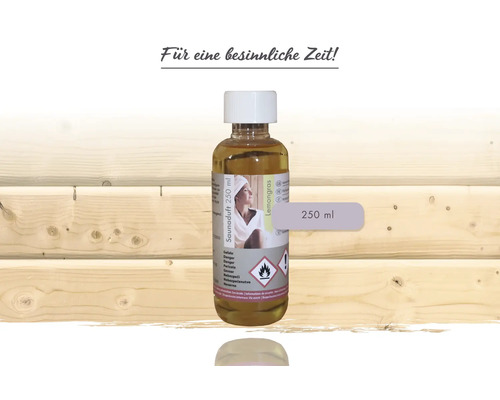 Saunaduft Lemongras in einer 250 Milliliter Flasche.