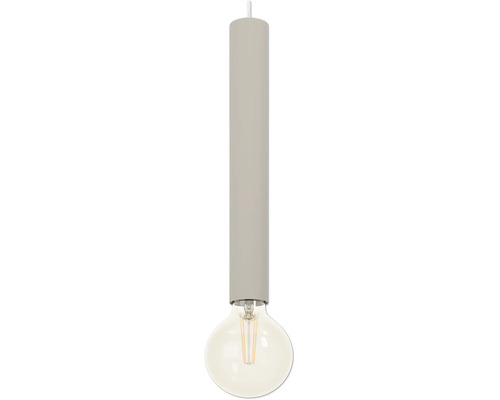 Zylindrische Pendelleuchte mit großer LED-Filament-Globelampe.