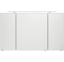 Dreitüriger Spiegelschrank für das Badezimmer mit LED-Beleuchtung oben.