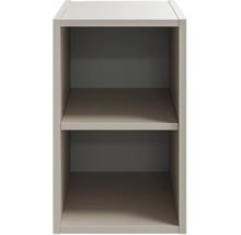 Offener Schrank mit einem Fachboden für Küche oder Badezimmer in modernem Design.