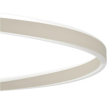 Detailansicht eines ringförmigen LED-Beleuchtungselements einer modernen Deckenleuchte.