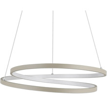 Moderne LED-Pendelleuchte in Spiralform mit ringförmigem Design.