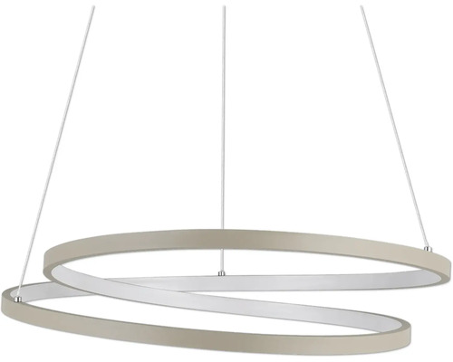 Moderne LED-Pendelleuchte in Spiralform mit ringförmigem Design.