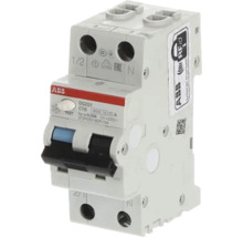 ABB Fehlerstrom-Leitungsschutzschalter DS201 C16 für Elektroinstallationen mit Prüftaste und Schalthebel.