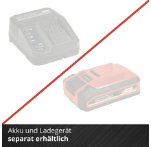 Einhell 18 Volt Akku und Ladegerät sind separat erhältlich.