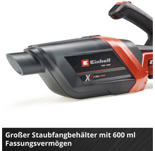Einhell Handsauger mit einem Staubfangbehälter von 600 Milliliter Fassungsvermögen.