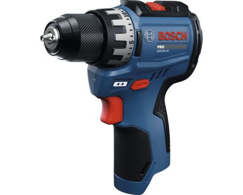 Bosch Professional Akku-Bohrschrauber GSR 12V-31 mit Schnellspannbohrfutter und Drehmomentvorwahl.