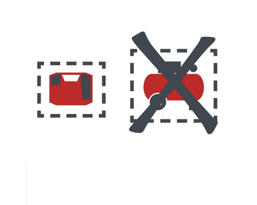 Symbol für kleine Geräte geeignet, für große Kompressoren ungeeignet.
