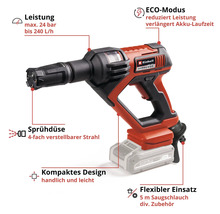Einhell Akku-Druckreiniger Hypresso mit maximal 24 bar, 4-fach verstellbarer Düse, ECO-Modus, kompaktem Design und 5 Meter Saugschlauch.