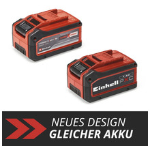 Zwei Einhell Power X-Change 18 Volt 4 bis 6 Amperestunden Lithium-Ionen Akkus im Vergleich: Neues Design, gleicher Akku.