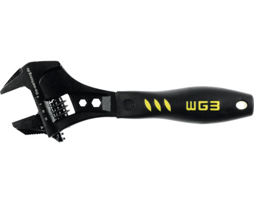 Verstellbarer Einmaulschlüssel mit Millimeterskala und ergonomischem Griff, Modell WG3.