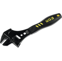 Verstellbarer Einmaulschlüssel von WGB mit ergonomischem Griff und Millimeterskala.