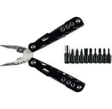 Multitool mit Zange und einem Set Schrauberbits.