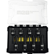 WGB Torx-Schraubendreher-Einsatz-Set, 8-teilig, Größen T30 bis T80, aus Chrom-Molybdän-Stahl, in Kunststoffkassette.