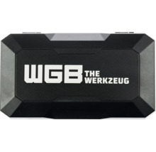 Schwarzer Werkzeugkoffer aus Kunststoff mit WGB Logo.