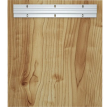 Aluminium Spiegelschiene zur Wandbefestigung auf einer Holzplatte montiert.