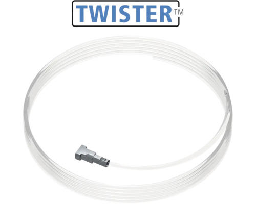 Twister Logo mit Perlonseil und Schlaufenendstück für Bildaufhängung