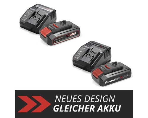 Einhell Power X-Change 18 Volt 2,5 Amperestunden Lithium-Ionen Akku und Ladegerät, neues Design bei gleichem Akku.