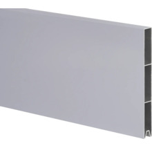Graues Aluminium-Zaunprofil mit Hohlkammer für Sichtschutzzäune.