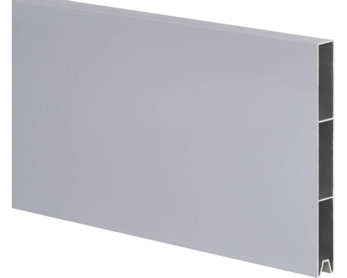 Graues Aluminium-Zaunprofil mit Hohlkammer für Sichtschutzzäune.