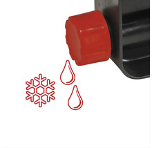 Einstellknopf mit Symbolen für Frostschutz und Wasserablauf.