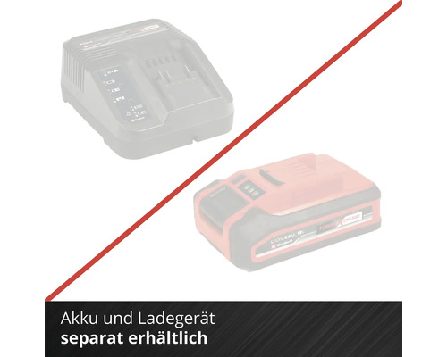 Einhell Power X-Change Akku und Ladegerät, separat erhältlich.