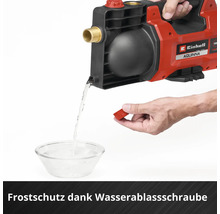 Einhell Aquinna Gartenpumpe wird über die Wasserablassschraube entleert, um Frostschutz zu gewährleisten.